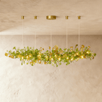Lampa wisząca Lumen Leaf z miedzi i szkła z podświetleniem LED