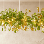 Lampa wisząca Lumen Leaf z miedzi i szkła z podświetleniem LED
