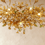 Lampa wisząca Lumen Leaf z miedzi i szkła z podświetleniem LED