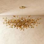 Lampa wisząca Lumen Leaf z miedzi i szkła z podświetleniem LED