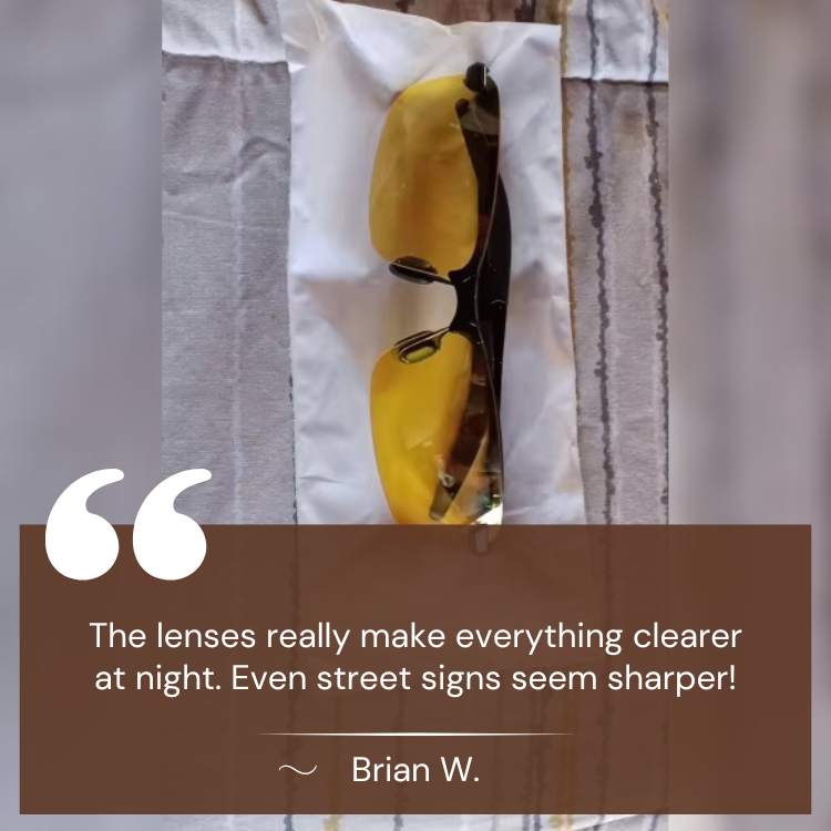 Lunettes de conduite nocturne Luma à teinte jaune avec verres antireflets