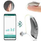 Dispositivo acustico Bluetooth elegante con controllo tramite app per anziani