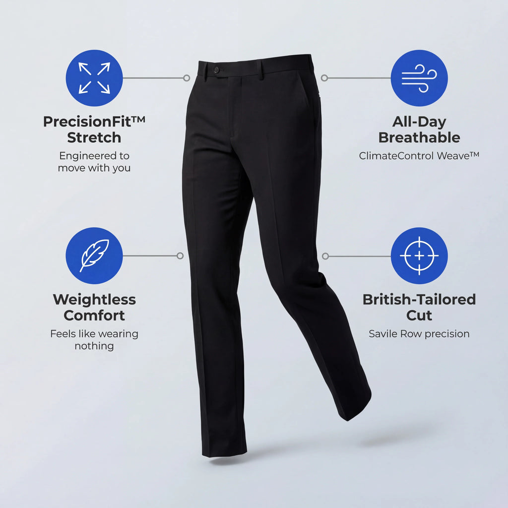 Pantaloni eleganți FormaFlex Precision – rezistenți la șifonare, cu elasticitate în 4 direcții | Fioriscas
