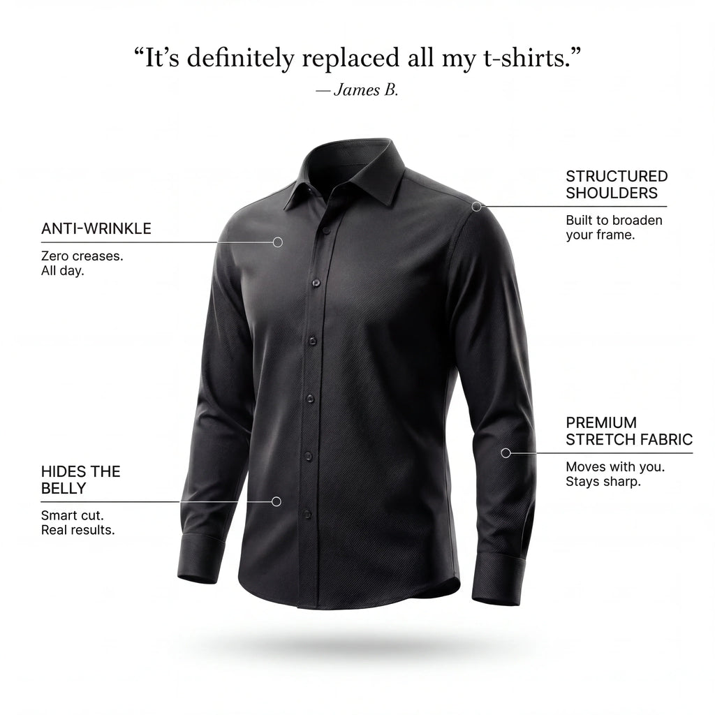 Non-Iron Wrinkle-Resistant Dress Shirt, Memory-Fibre Stretch Fabric — IronlessForm