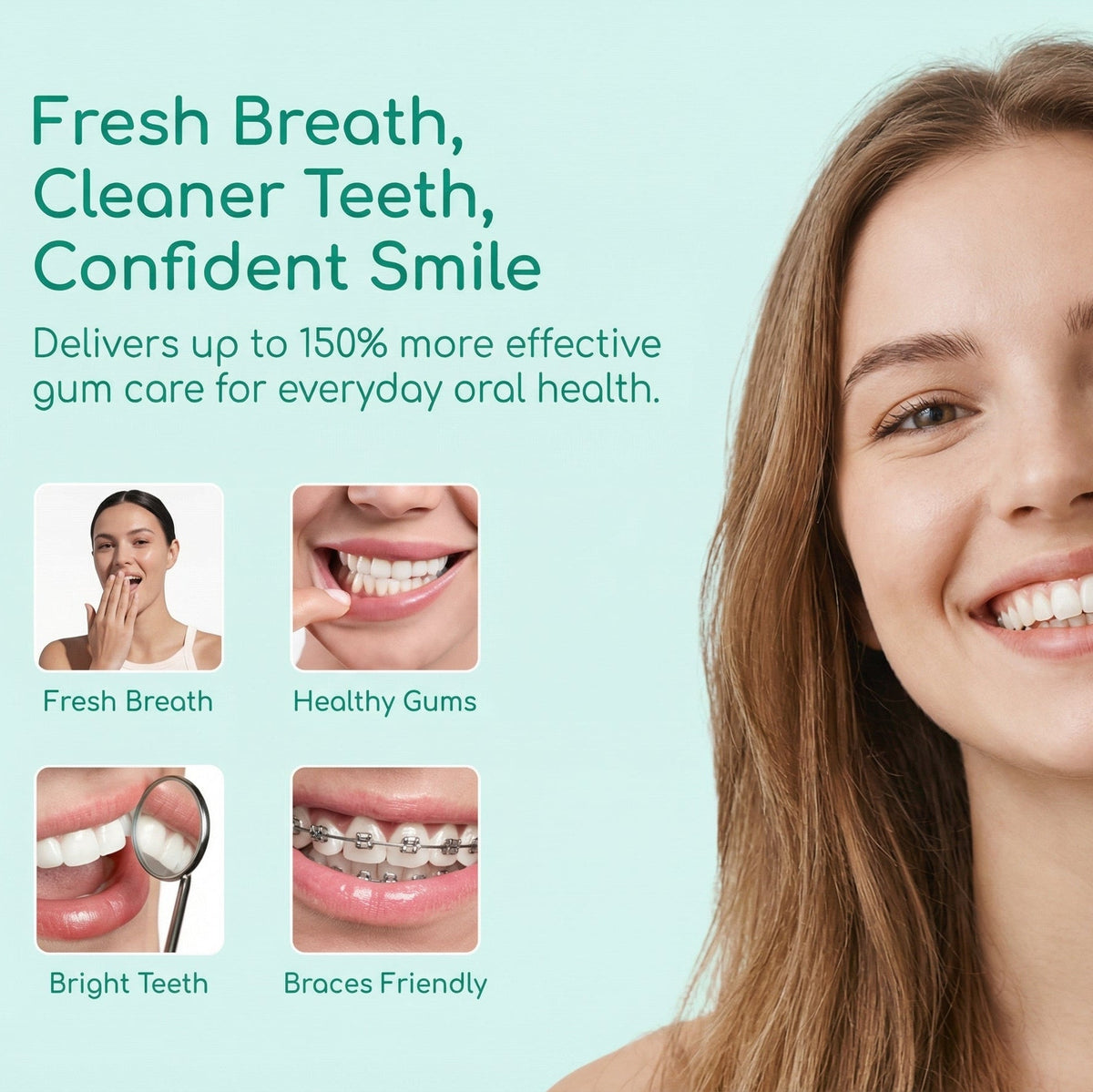 Irrigador oral portátil e kit de branqueamento para limpeza dos dentes | Fioriscas