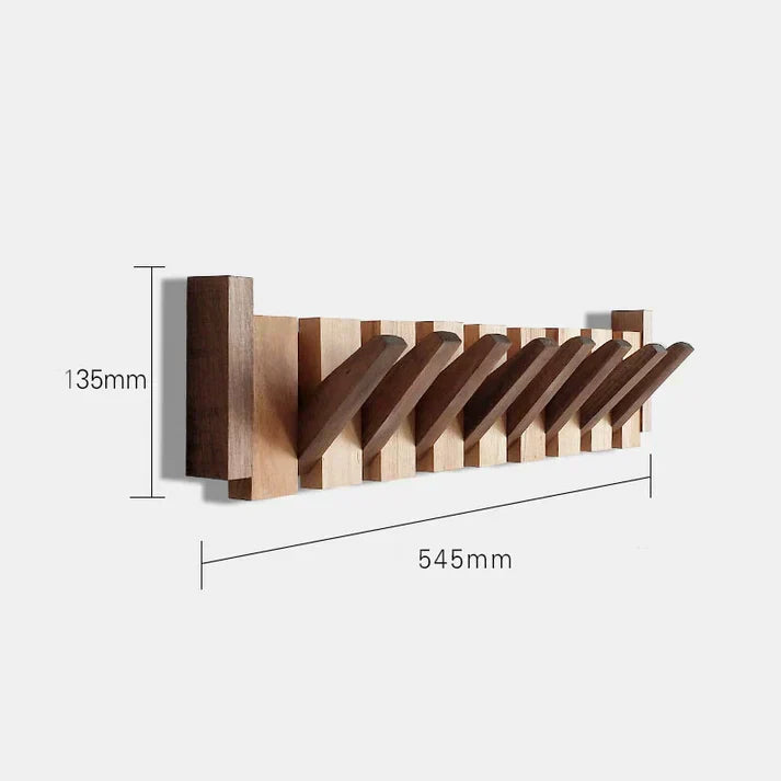 Solid Wood Coat Rack For Wall, Kaeluo Piano-Inspired Hook Design