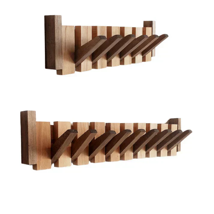 Solid Wood Coat Rack For Wall, Kaeluo Piano-Inspired Hook Design