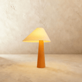 Azuma Wood Table Lamp With Soft Fabric Shade For Cozy Glow