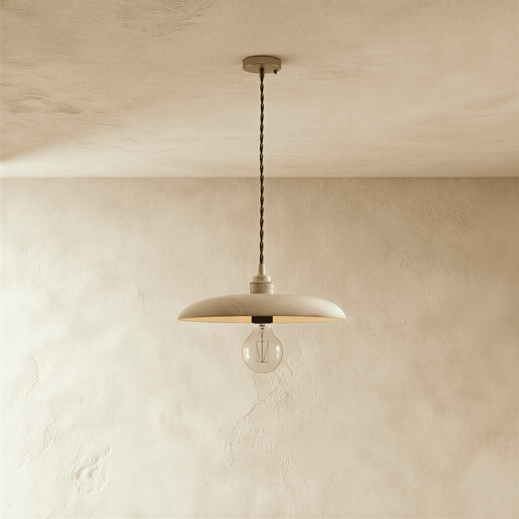 Lampada a sospensione WoodLumen a cupola con accenti in ottone e luce calda