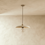 Lampada a sospensione WoodLumen a cupola con accenti in ottone e luce calda
