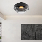 Håndlavet loftslampe i glas, Lumenweave nordisk design med flere niveauer