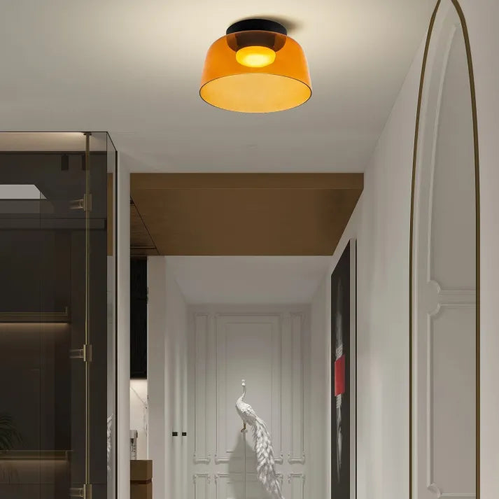 Håndlavet loftslampe i glas, Lumenweave nordisk design med flere niveauer