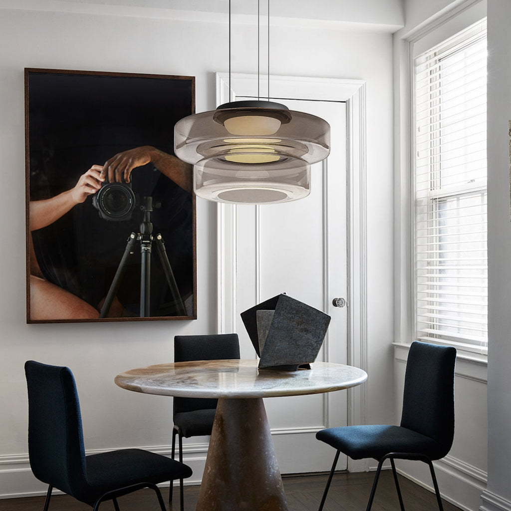 Asteron Bauhaus lasikatto-riippuvalaisin, 3 lasisävyä