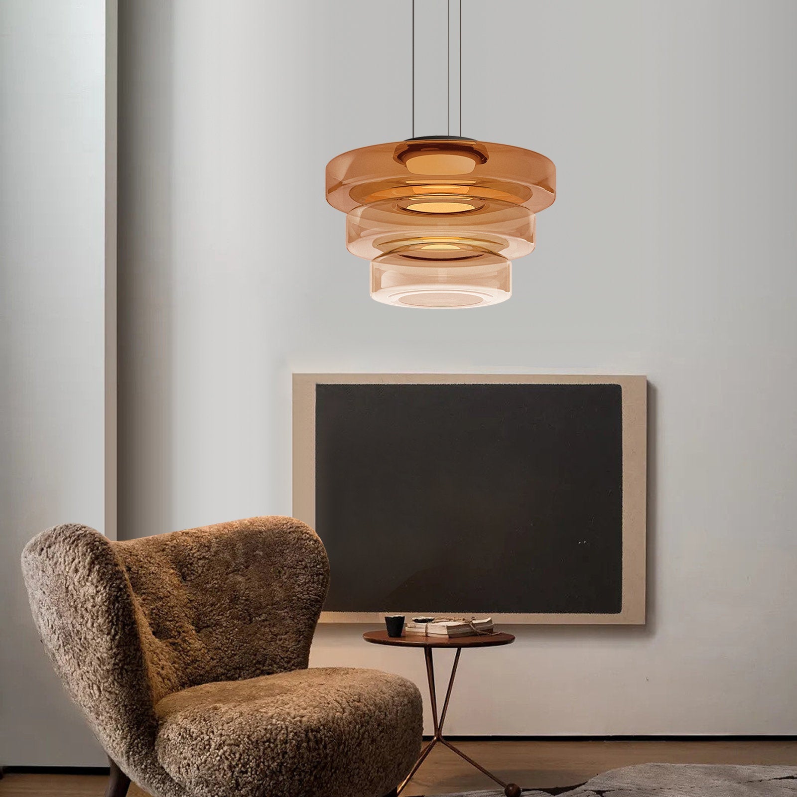 Asteron Bauhaus lasikatto-riippuvalaisin, 3 lasisävyä