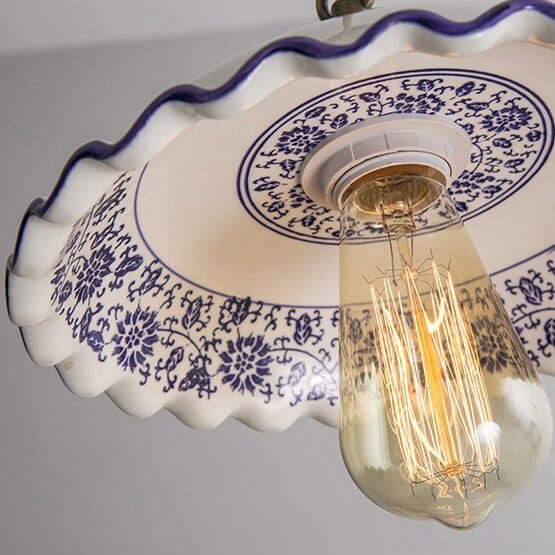 Lámpara colgante de cerámica Lisboa, diseño de azulejos portugueses, bombilla incluida