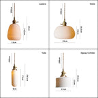Kiyomi Ceramic Pendant, Ribbed Japanese-Style Lamp, LED Included