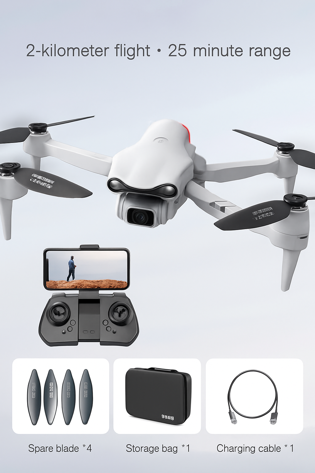 Drone con fotocamera GPS, video 8K, modalità Seguimi e portata di 1.5km