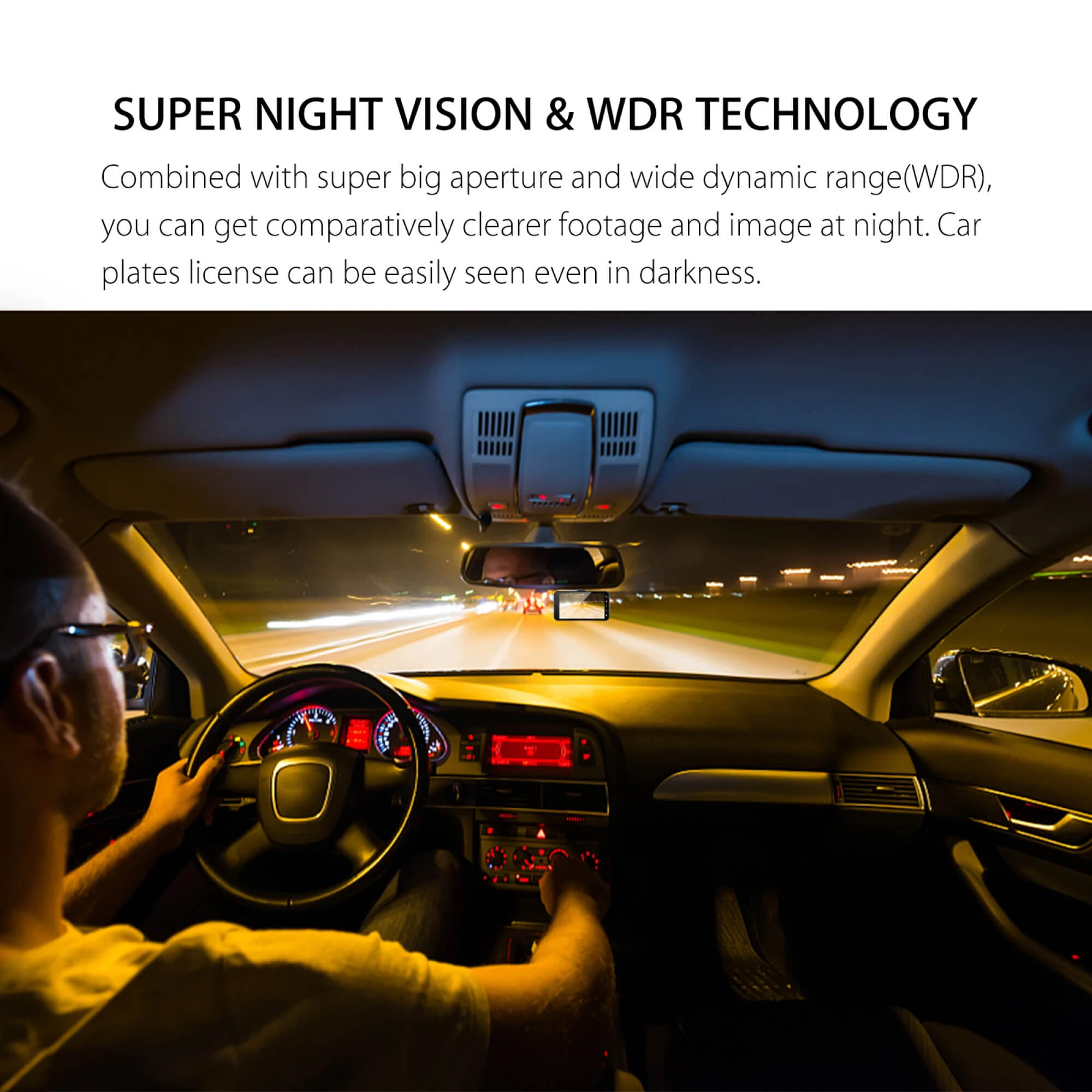 Dash Cam With Dual Front-Rear Cameras, 1080P And 4-Inch LCD