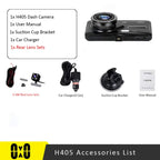 Dash Cam With Dual Front-Rear Cameras, 1080P And 4-Inch LCD