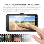 Dash Cam With Dual Front-Rear Cameras, 1080P And 4-Inch LCD