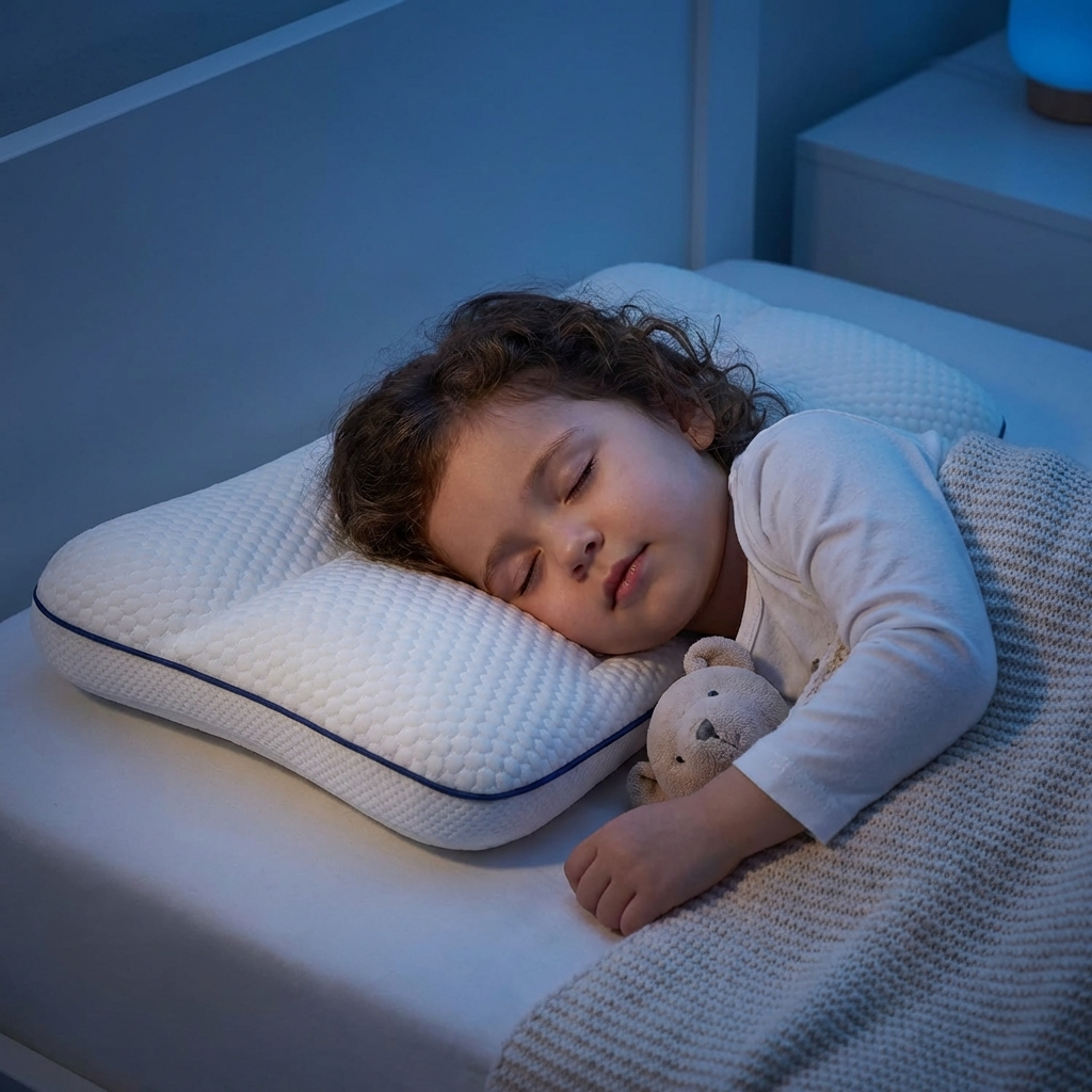 Kinder-Memory-Foam-Kissen, ergonomische Unterstützung für wachsende Schläfer