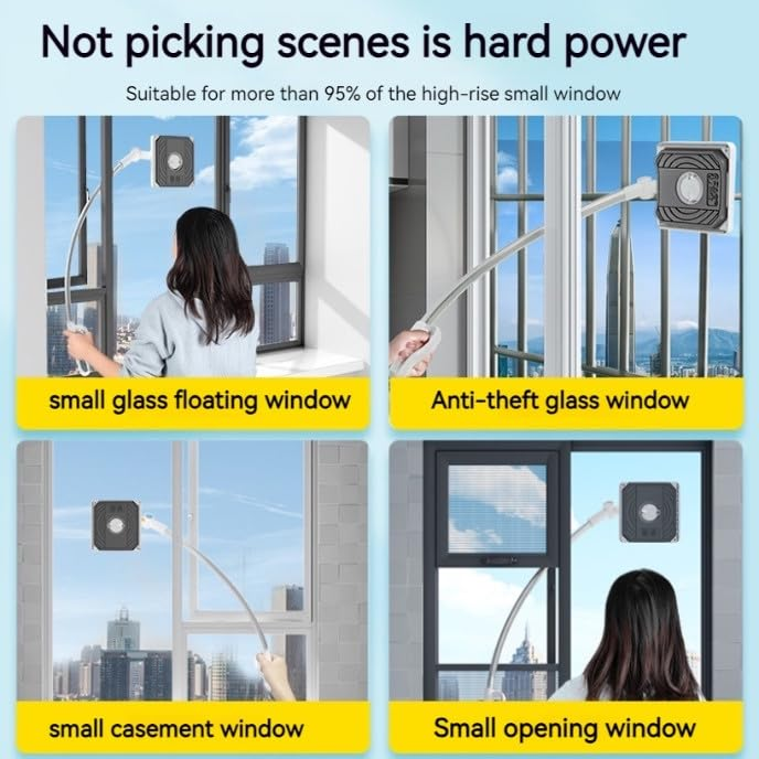 Effortless Double-Sided Long Handle Window Cleaner Brush