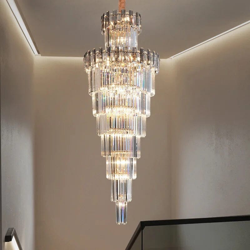 Bellamy French Empire Crystal Chandelier, Polished Chrome Finish