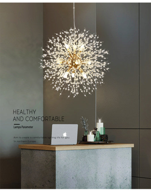 Křišťálový lustr Asterra Dandelion s moderním stropním designem