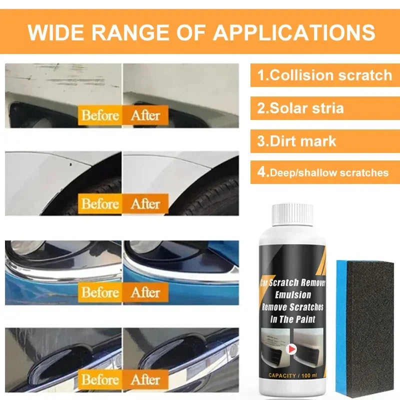 Pâte réparatrice pour rayures de voiture ScratchShield avec éponge applicatrice