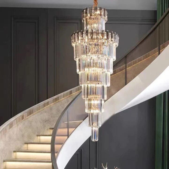 Bellamy French Empire Crystal Chandelier, Polished Chrome Finish