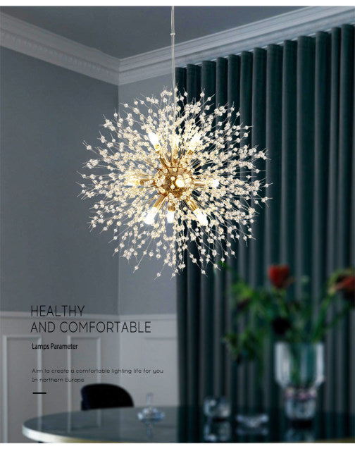 Křišťálový lustr Asterra Dandelion s moderním stropním designem