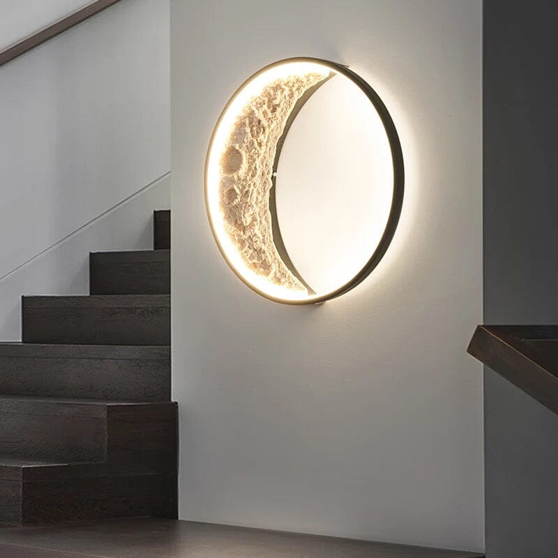 Nástěnné svítidlo, kulatý design ve stylu měsíce, stmívatelné na dálku, 3 velikosti