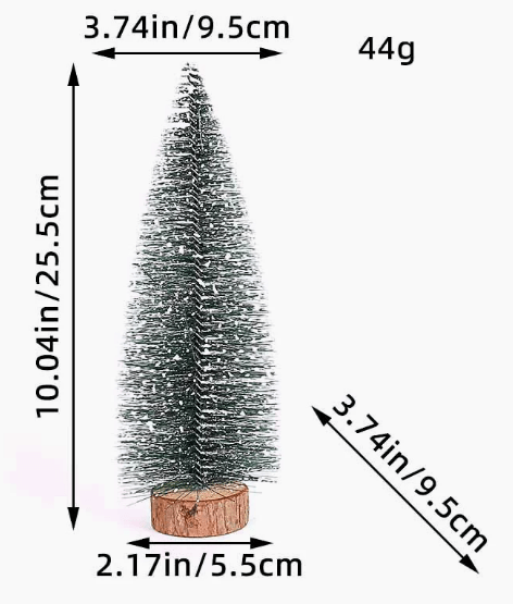 Zestaw mini jodełek pokrytych meszkiem (5 sztuk) do dekoracji świątecznych - Fioriscas