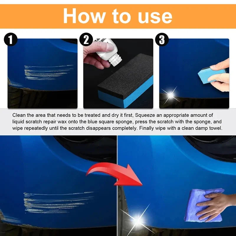 Pâte réparatrice pour rayures de voiture ScratchShield avec éponge applicatrice