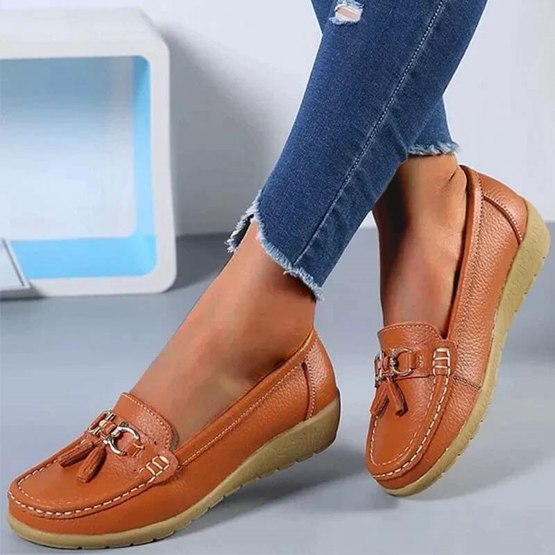 Leather Loafers for All-Day Wear, Slip-On Comfort — Aurelia