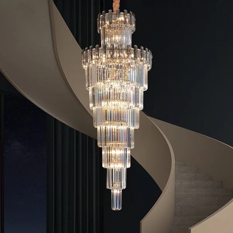 Bellamy French Empire Crystal Chandelier, Polished Chrome Finish