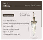 Bellamy French Empire Crystal Chandelier, Polished Chrome Finish