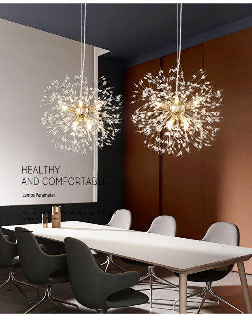 Křišťálový lustr Asterra Dandelion s moderním stropním designem