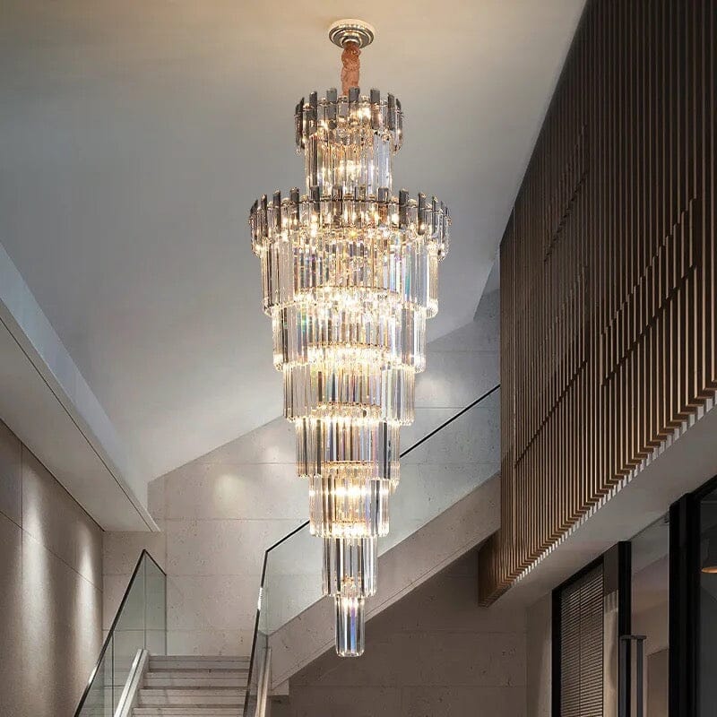 Bellamy French Empire Crystal Chandelier, Polished Chrome Finish