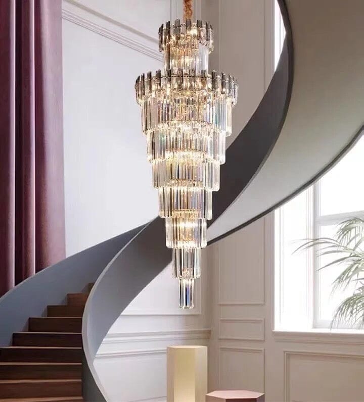 Bellamy French Empire Crystal Chandelier, Polished Chrome Finish