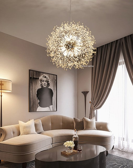 Křišťálový lustr Asterra Dandelion s moderním stropním designem