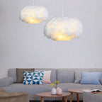 LumaCloud loftslampe med pendel i bomuld til diffuseret lys, blødt varmt skær