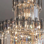 Bellamy French Empire Crystal Chandelier, Polished Chrome Finish