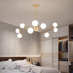 Marlow-bubbelkrona, nordiskt inspirerad taklampa i järn och glas