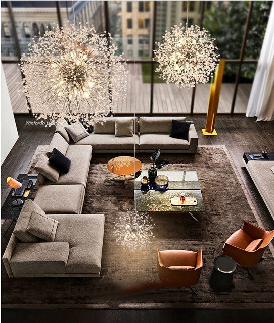 Křišťálový lustr Asterra Dandelion s moderním stropním designem