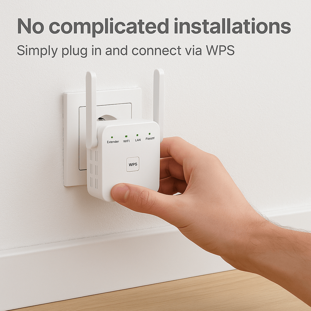 Dual-Band WiFi Range Extender For Home & Garden, AeroLink, Up to 1200 Mbps