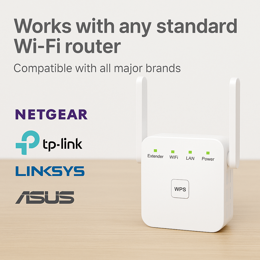 Dual-Band WiFi Range Extender For Home & Garden, AeroLink, Up to 1200 Mbps