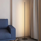 מנורת רצפה דקה מאלומיניום עם LED, בגוונים חמים, לבנים ובמצבי עמעום