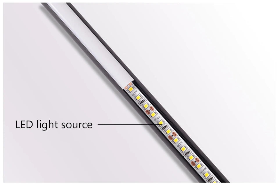 מנורת רצפה דקה מאלומיניום עם LED, בגוונים חמים, לבנים ובמצבי עמעום