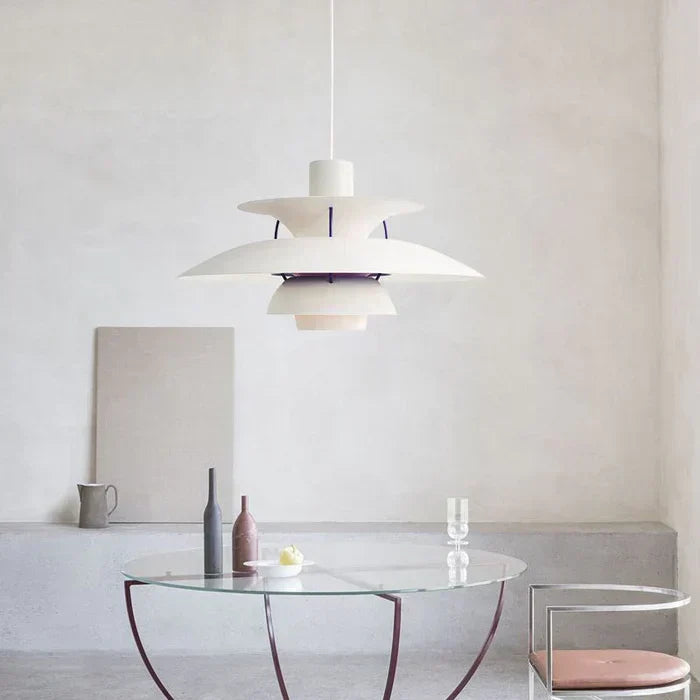 Lampa wisząca LED Morandi z wielokolorowym metalowym kloszem do salonu | Fioriscas